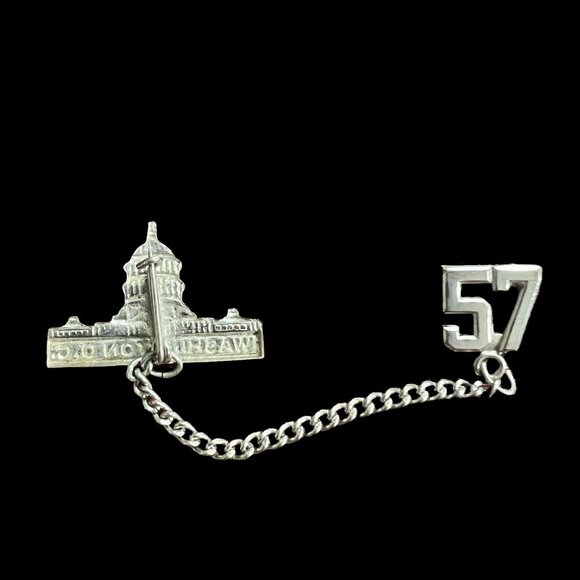 Washington DC Tie Tack 1957 Souvenir Vintage Capital Building Lapel Pin - Picture 7 of 8